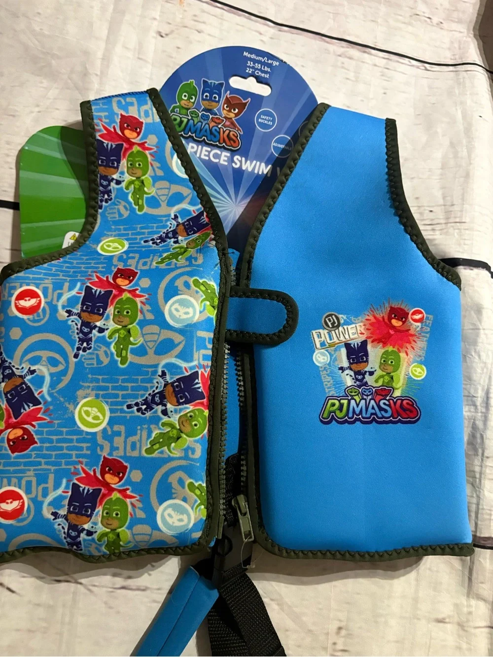 Brand new PJ Masks Kids Blue Swim Vest Life Jacket 33-55lbs
